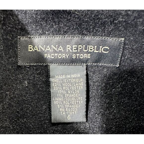 VTG Banana‎ Republic Pencil Skirt 6 Gray Wool Blend Front Slit Back Zip Lined - Picture 10 of 14